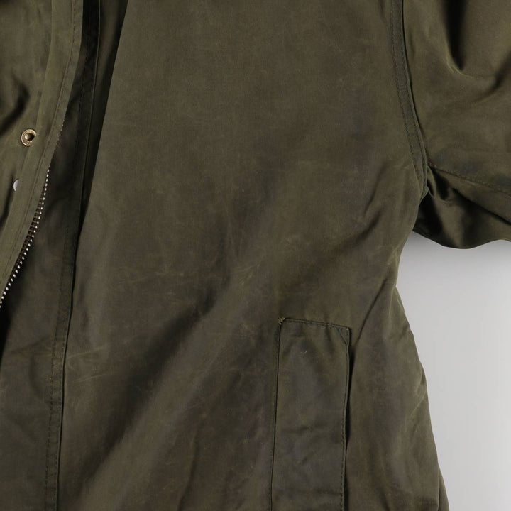 2000'S Barbour BORDER (old 3-warrant) waxed cotton oiled jacket, made in England, C46, men's XL cotton Khaki type Vintage Second Hand