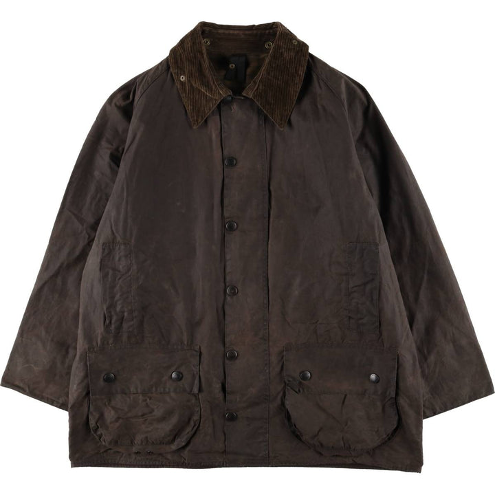 90'S Barbour BEAUFORT Beaufort Old 3 Warrant Oiled Hunting Jacket Made in England Men's XL cotton brown type Vintage Second Hand