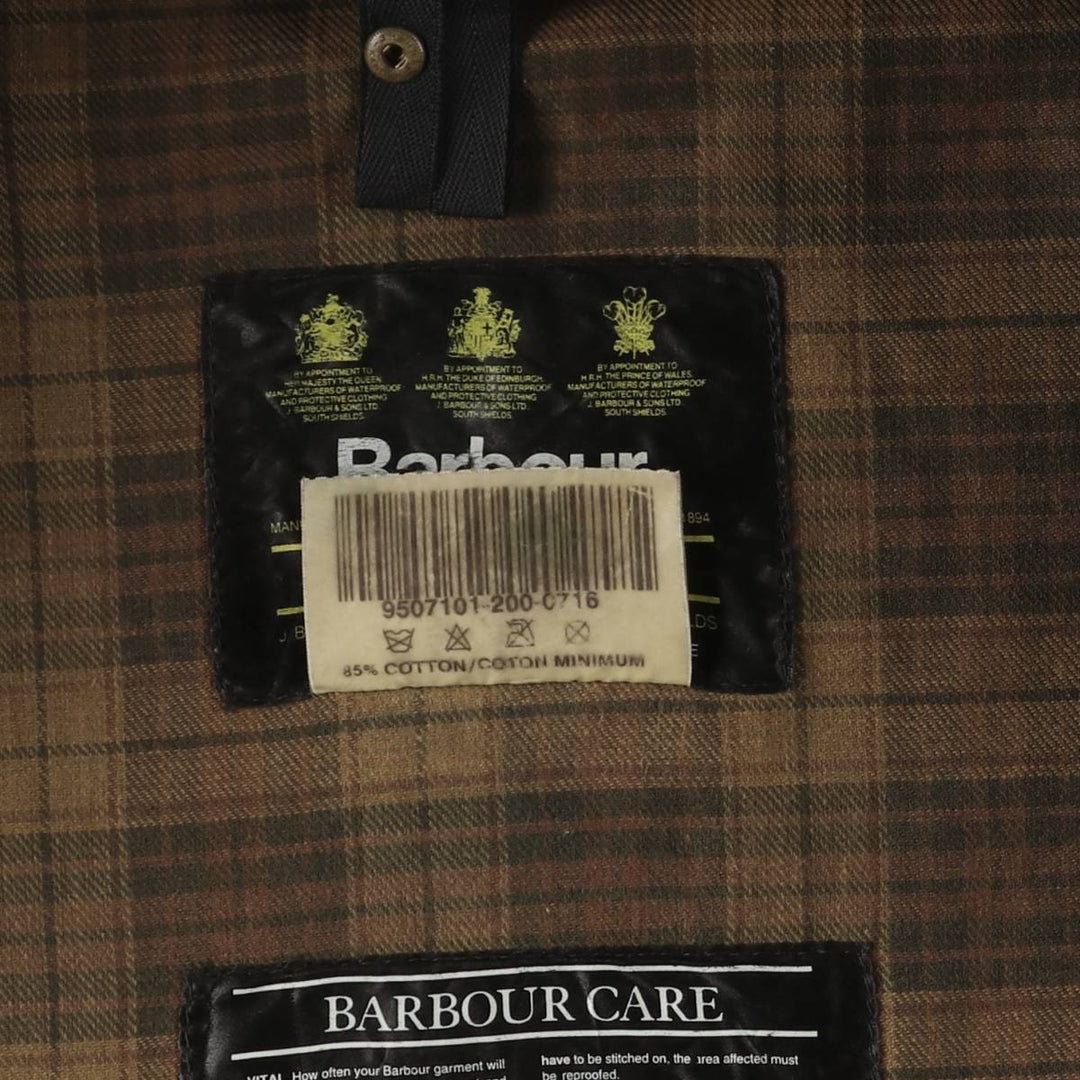 90'S Barbour BEAUFORT Beaufort Old 3 Warrant Oiled Hunting Jacket Made in England Men's XL cotton brown type Vintage Second Hand