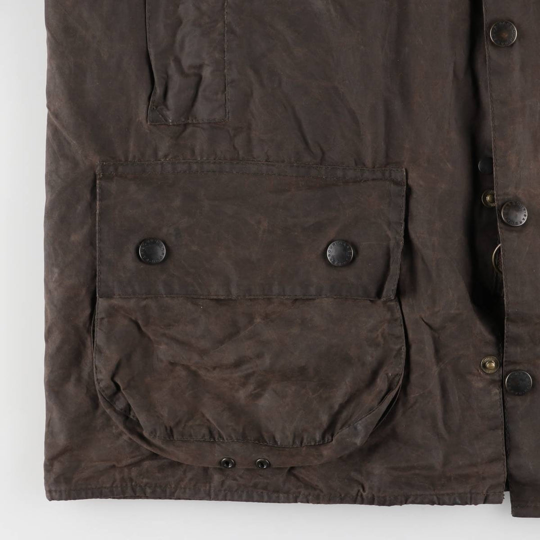 90'S Barbour BEAUFORT Beaufort Old 3 Warrant Oiled Hunting Jacket Made in England Men's XL cotton brown type Vintage Second Hand