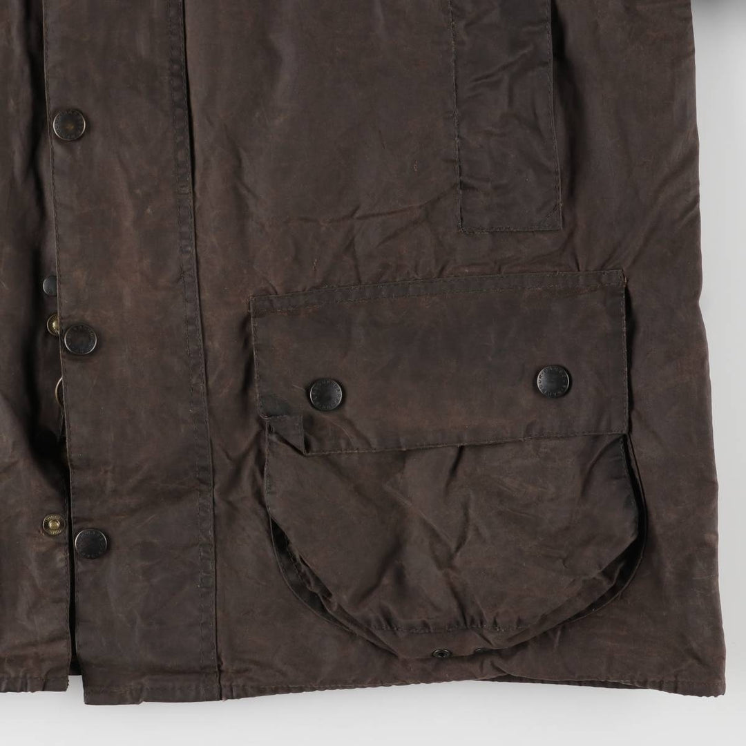 90'S Barbour BEAUFORT Beaufort Old 3 Warrant Oiled Hunting Jacket Made in England Men's XL cotton brown type Vintage Second Hand