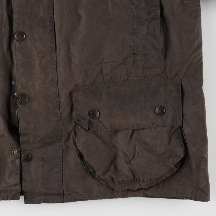 90'S Barbour BEAUFORT Beaufort Old 3 Warrant Oiled Hunting Jacket Made in England Men's XL cotton brown type Vintage Second Hand