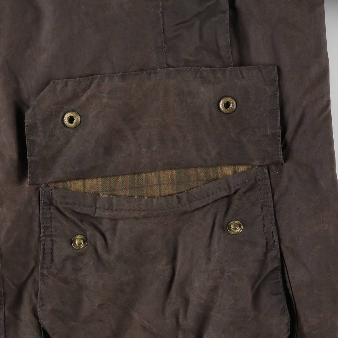 90'S Barbour BEAUFORT Beaufort Old 3 Warrant Oiled Hunting Jacket Made in England Men's XL cotton brown type Vintage Second Hand