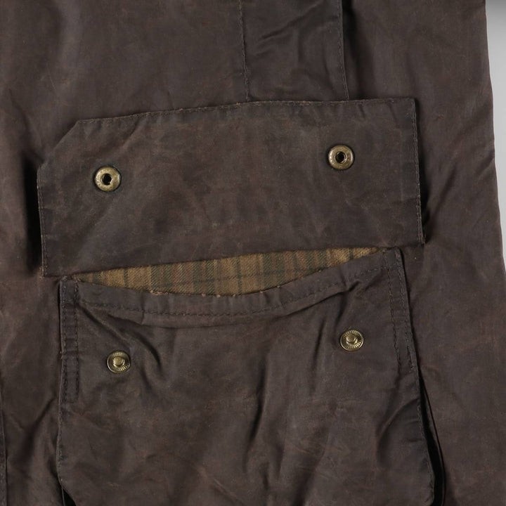 90'S Barbour BEAUFORT Beaufort Old 3 Warrant Oiled Hunting Jacket Made in England Men's XL cotton brown type Vintage Second Hand
