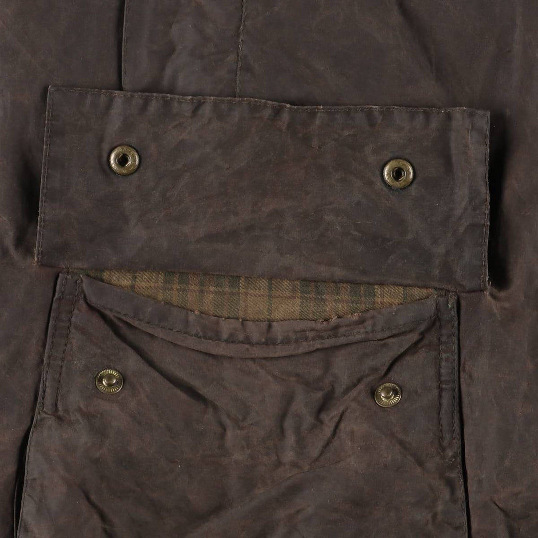 90'S Barbour BEAUFORT Beaufort Old 3 Warrant Oiled Hunting Jacket Made in England Men's XL cotton brown type Vintage Second Hand