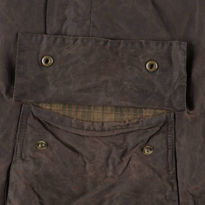 90'S Barbour BEAUFORT Beaufort Old 3 Warrant Oiled Hunting Jacket Made in England Men's XL cotton brown type Vintage Second Hand