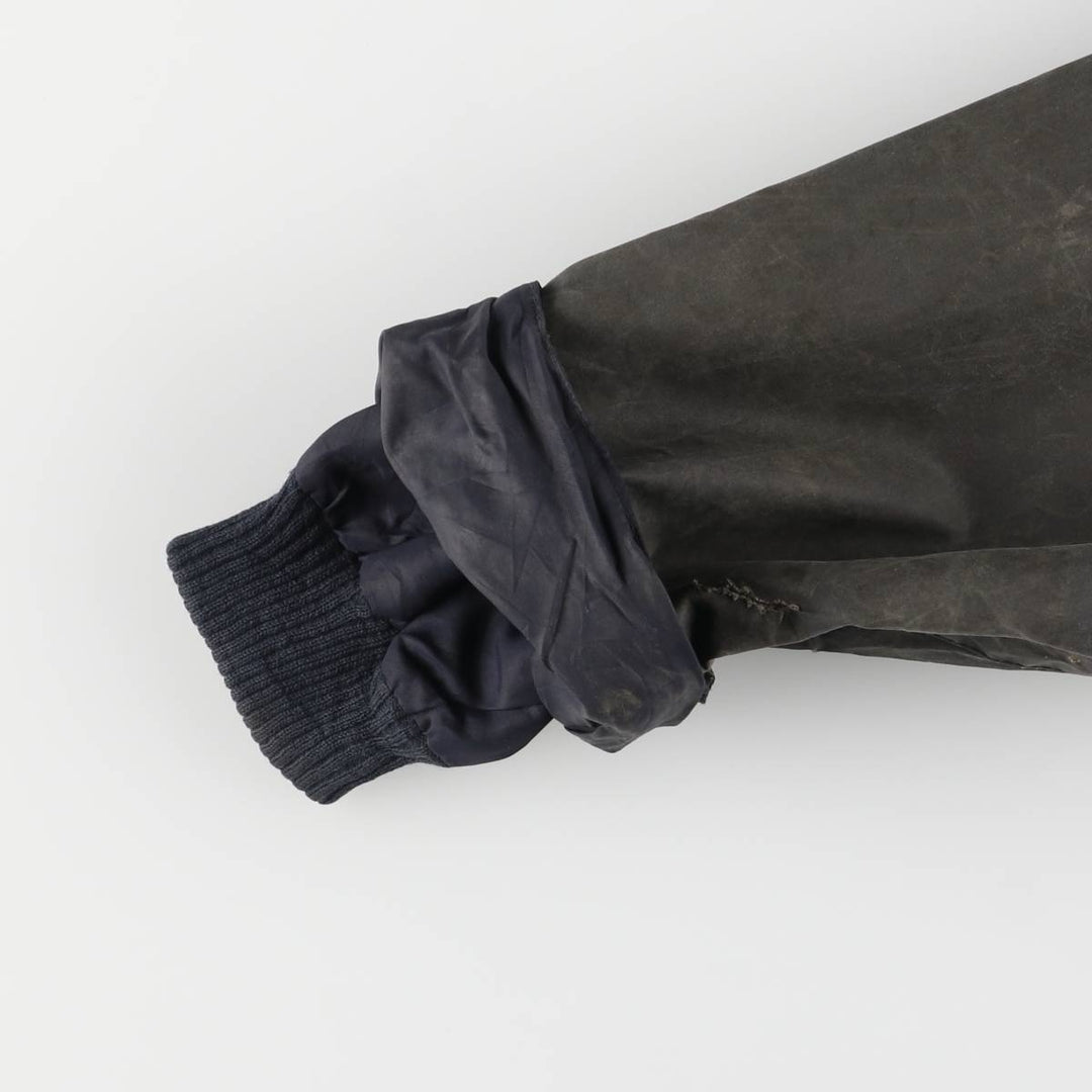 1990'S Barbour Bedale (formerly 3 Warrant) waxed cotton oiled jacket, Made in England, C42, Men's Size L cotton Khaki type Vintage Second Hand