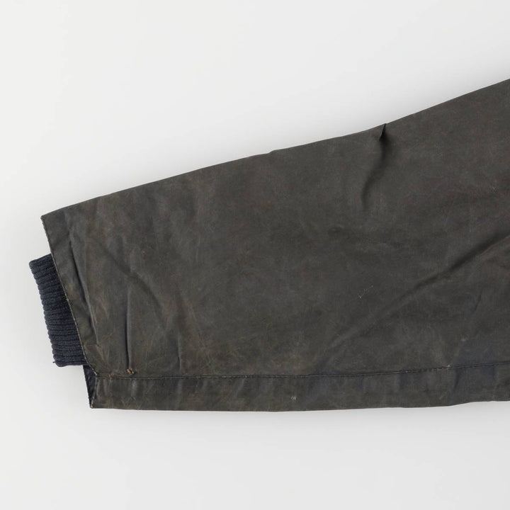 1990'S Barbour Bedale (formerly 3 Warrant) waxed cotton oiled jacket, Made in England, C42, Men's Size L cotton Khaki type Vintage Second Hand