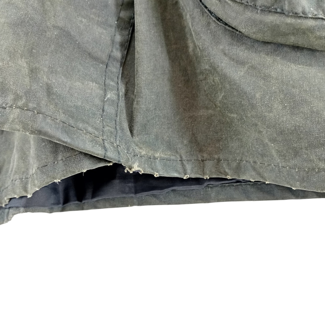 1990'S Barbour Bedale (formerly 3 Warrant) waxed cotton oiled jacket, Made in England, C42, Men's Size L cotton Khaki type Vintage Second Hand