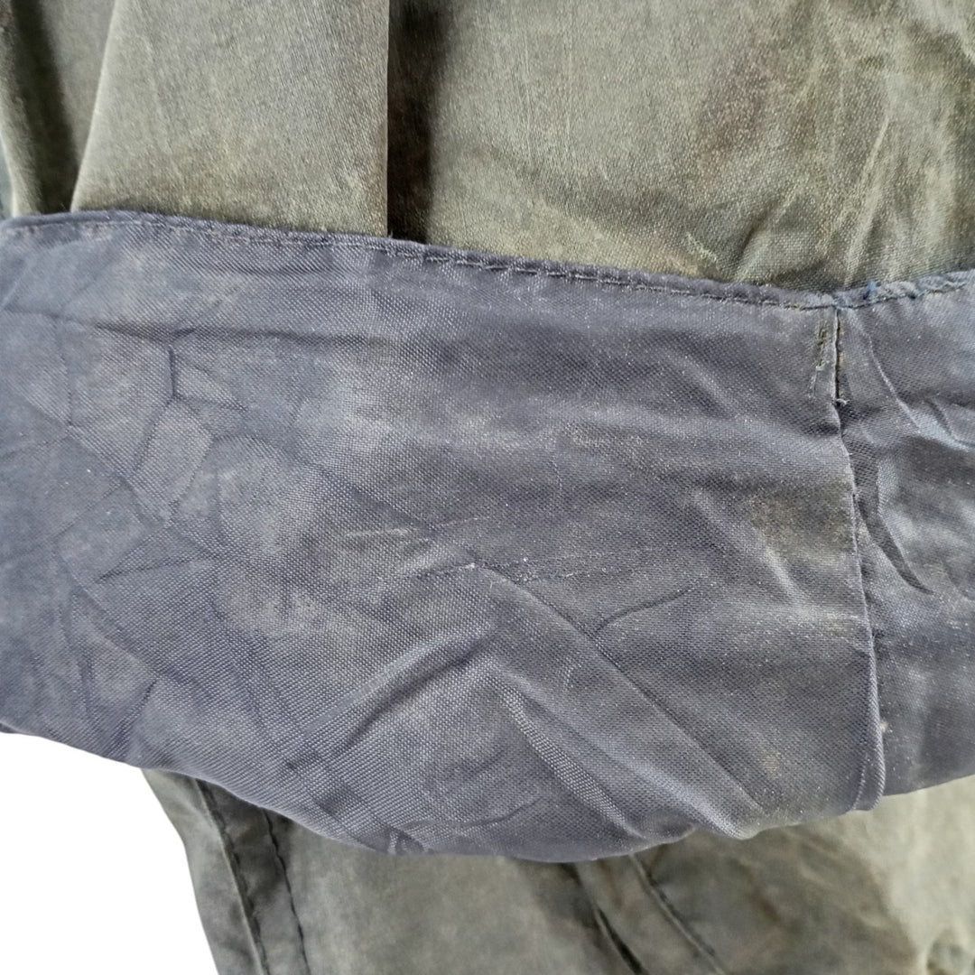 1990'S Barbour Bedale (formerly 3 Warrant) waxed cotton oiled jacket, Made in England, C42, Men's Size L cotton Khaki type Vintage Second Hand