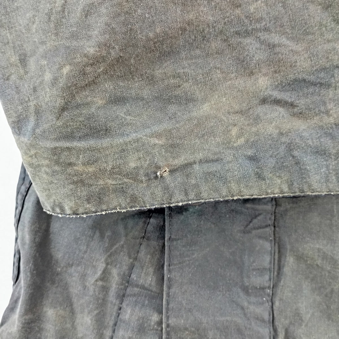 1990'S Barbour Bedale (formerly 3 Warrant) waxed cotton oiled jacket, Made in England, C42, Men's Size L cotton Khaki type Vintage Second Hand
