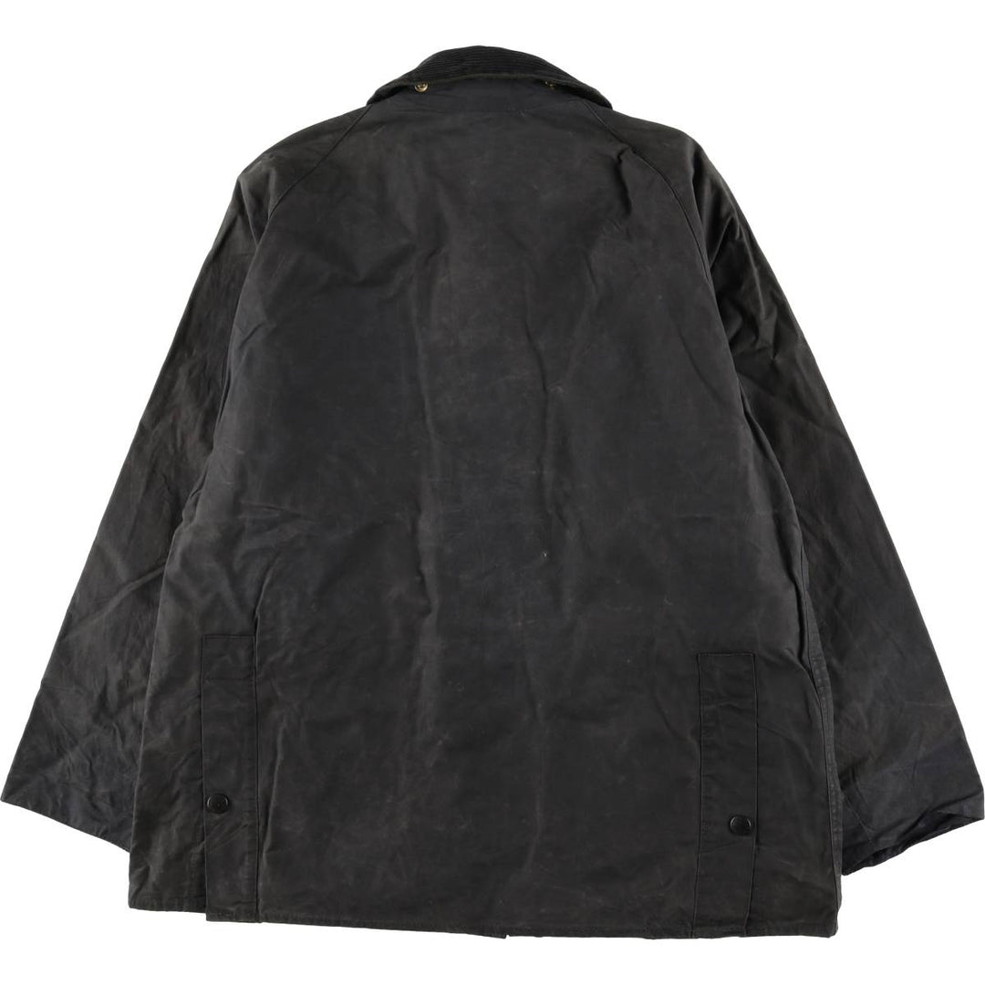 1990'S Barbour Bedale Badged 3 Warrant Waxed Cotton Oiled Jacket, Made in the UK, Size C40, Men's Medium cotton Charcoal Vintage Second Hand