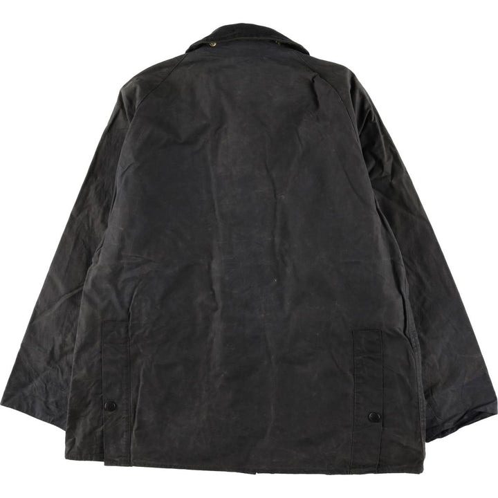 1990'S Barbour Bedale Badged 3 Warrant Waxed Cotton Oiled Jacket, Made in the UK, Size C40, Men's Medium cotton Charcoal Vintage Second Hand