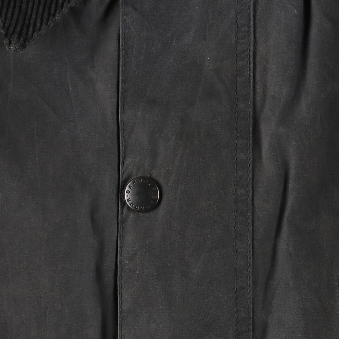 1990'S Barbour Bedale Badged 3 Warrant Waxed Cotton Oiled Jacket, Made in the UK, Size C40, Men's Medium cotton Charcoal Vintage Second Hand