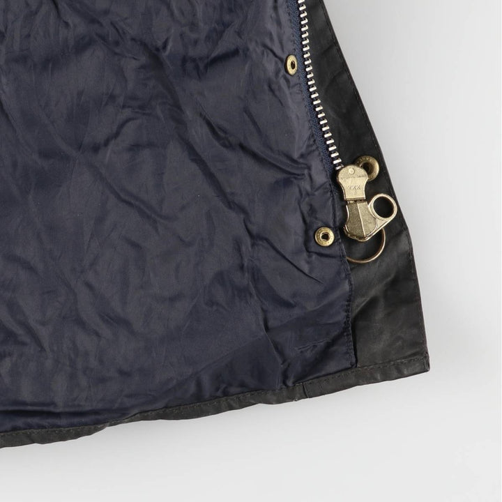 1990'S Barbour Bedale Badged 3 Warrant Waxed Cotton Oiled Jacket, Made in the UK, Size C40, Men's Medium cotton Charcoal Vintage Second Hand