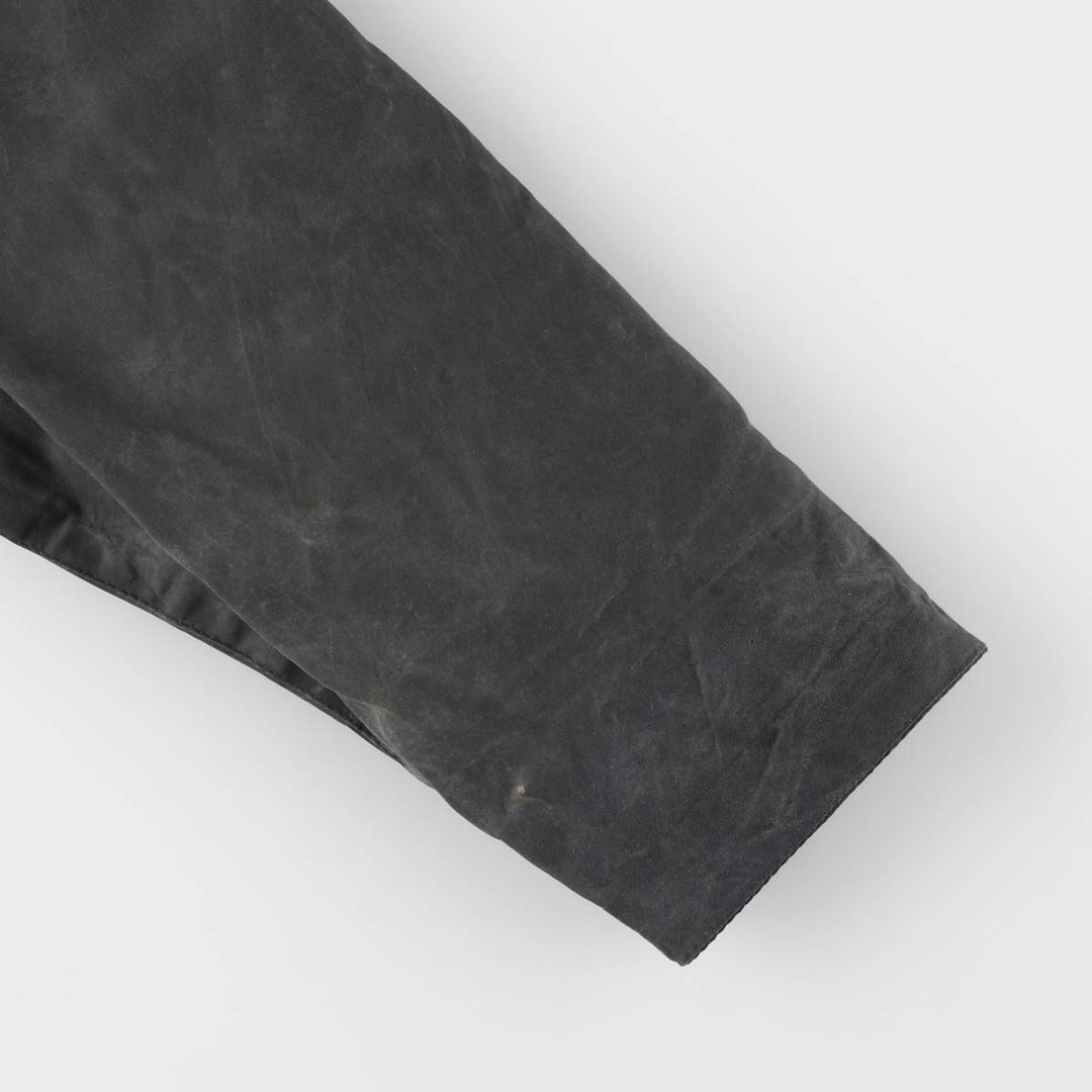 1990'S Barbour Bedale Badged 3 Warrant Waxed Cotton Oiled Jacket, Made in the UK, Size C40, Men's Medium cotton Charcoal Vintage Second Hand