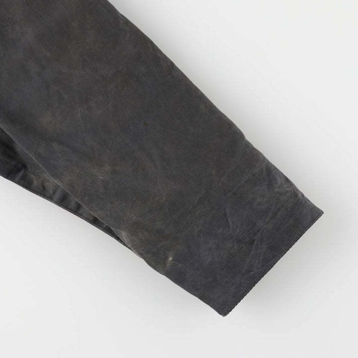 1990'S Barbour Bedale Badged 3 Warrant Waxed Cotton Oiled Jacket, Made in the UK, Size C40, Men's Medium cotton Charcoal Vintage Second Hand