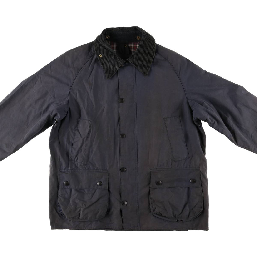 1990'S Barbour Bedale (formerly 3 Warrant) waxed cotton oiled jacket, made in England, C40, men's size M cotton navy blue type Vintage Second Hand