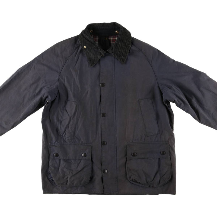 1990'S Barbour Bedale (formerly 3 Warrant) waxed cotton oiled jacket, made in England, C40, men's size M cotton navy blue type Vintage Second Hand