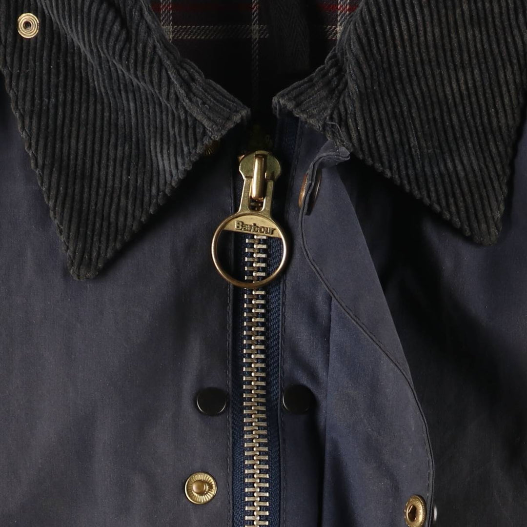 1990'S Barbour Bedale (formerly 3 Warrant) waxed cotton oiled jacket, made in England, C40, men's size M cotton navy blue type Vintage Second Hand