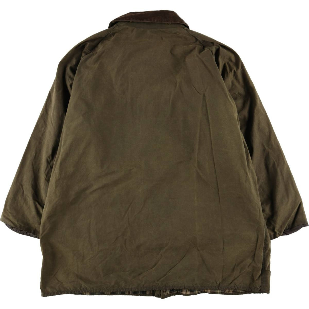80s-90'S Barbour GAMEFAIR 3-Warrant Waxed Cotton Oiled Jacket, Made in England, C44, Men's Size L cotton Khaki type Vintage Second Hand