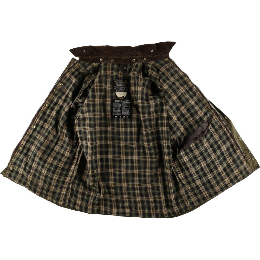 80s-90'S Barbour GAMEFAIR 3-Warrant Waxed Cotton Oiled Jacket, Made in England, C44, Men's Size L cotton Khaki type Vintage Second Hand