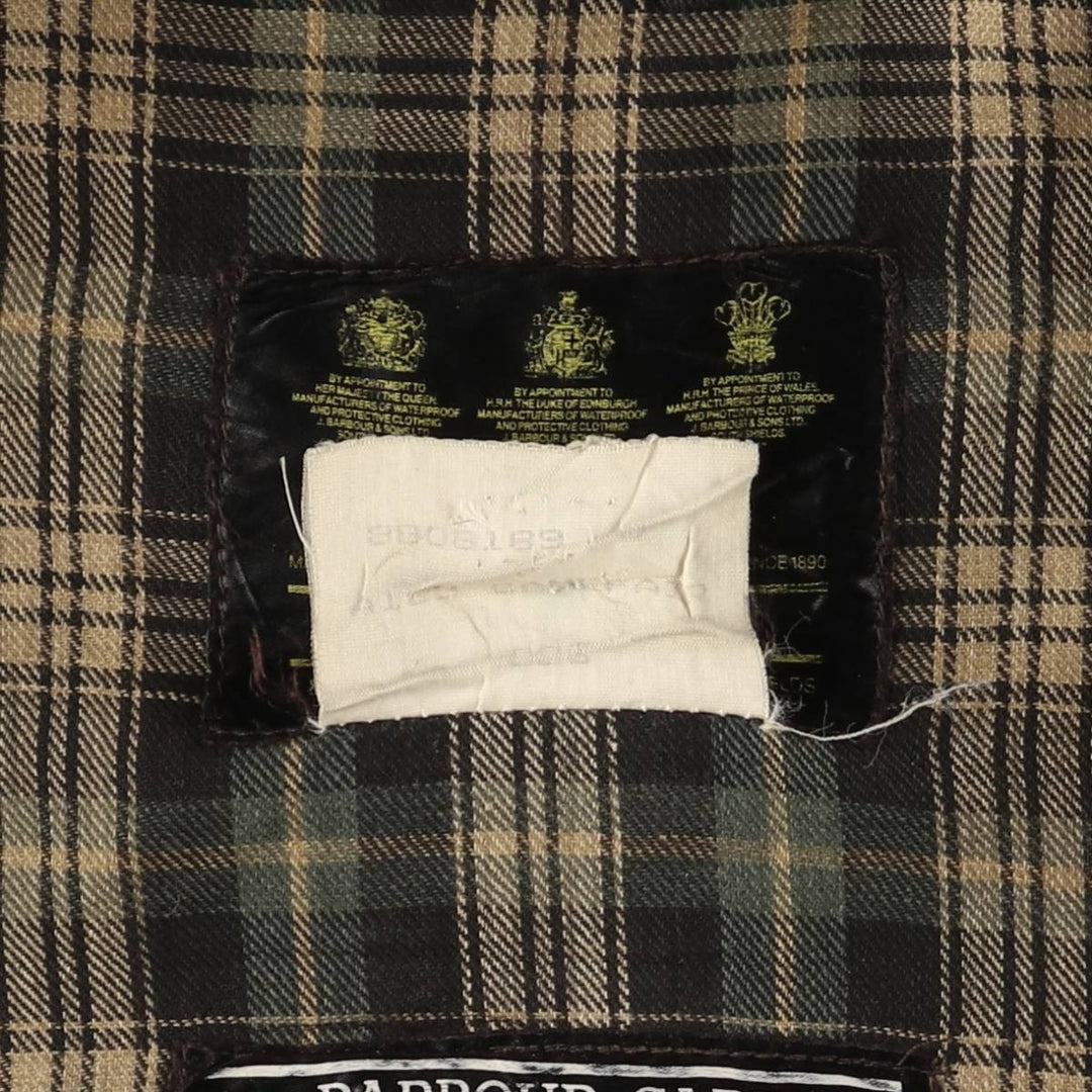 80s-90'S Barbour GAMEFAIR 3-Warrant Waxed Cotton Oiled Jacket, Made in England, C44, Men's Size L cotton Khaki type Vintage Second Hand
