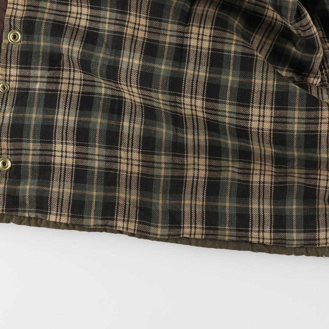 80s-90'S Barbour GAMEFAIR 3-Warrant Waxed Cotton Oiled Jacket, Made in England, C44, Men's Size L cotton Khaki type Vintage Second Hand