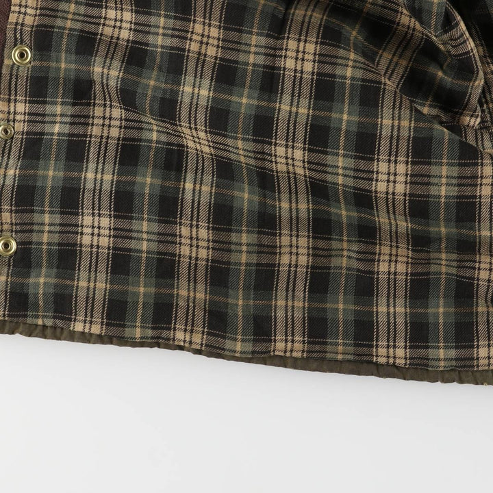 80s-90'S Barbour GAMEFAIR 3-Warrant Waxed Cotton Oiled Jacket, Made in England, C44, Men's Size L cotton Khaki type Vintage Second Hand