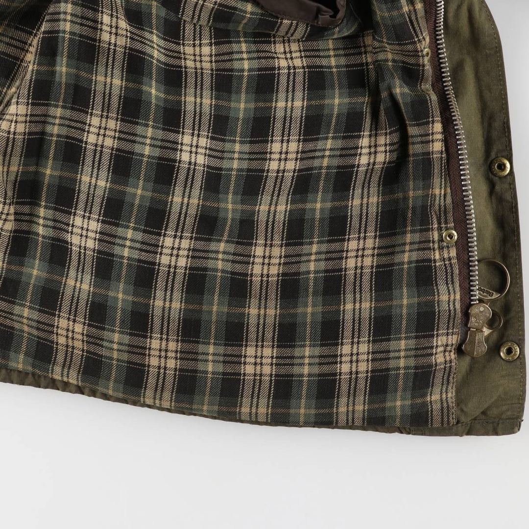 80s-90'S Barbour GAMEFAIR 3-Warrant Waxed Cotton Oiled Jacket, Made in England, C44, Men's Size L cotton Khaki type Vintage Second Hand