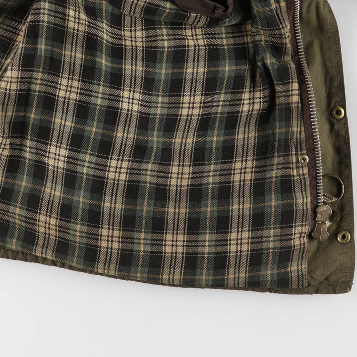 80s-90'S Barbour GAMEFAIR 3-Warrant Waxed Cotton Oiled Jacket, Made in England, C44, Men's Size L cotton Khaki type Vintage Second Hand