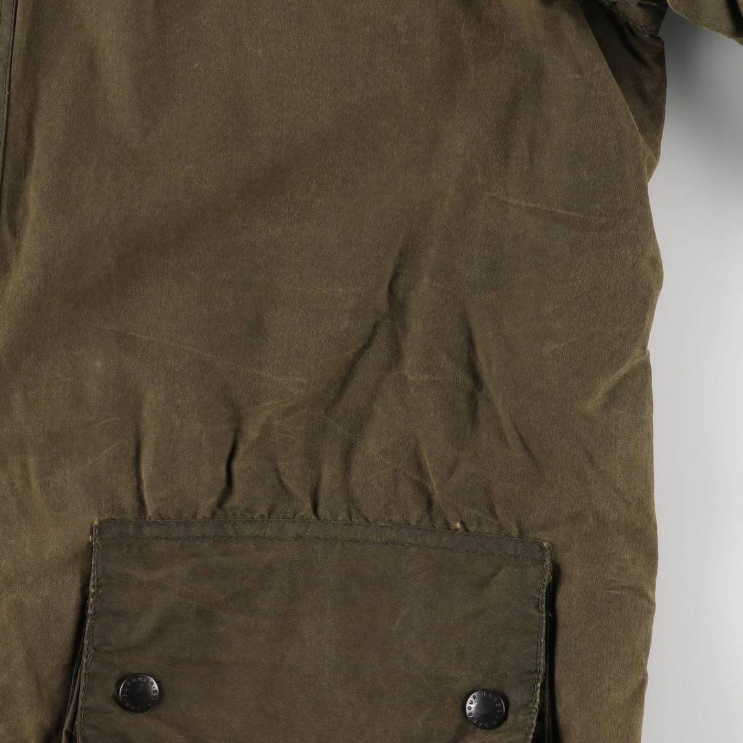 80s-90'S Barbour GAMEFAIR 3-Warrant Waxed Cotton Oiled Jacket, Made in England, C44, Men's Size L cotton Khaki type Vintage Second Hand