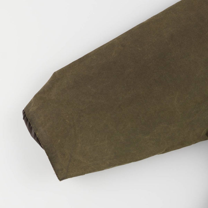 80s-90'S Barbour GAMEFAIR 3-Warrant Waxed Cotton Oiled Jacket, Made in England, C44, Men's Size L cotton Khaki type Vintage Second Hand