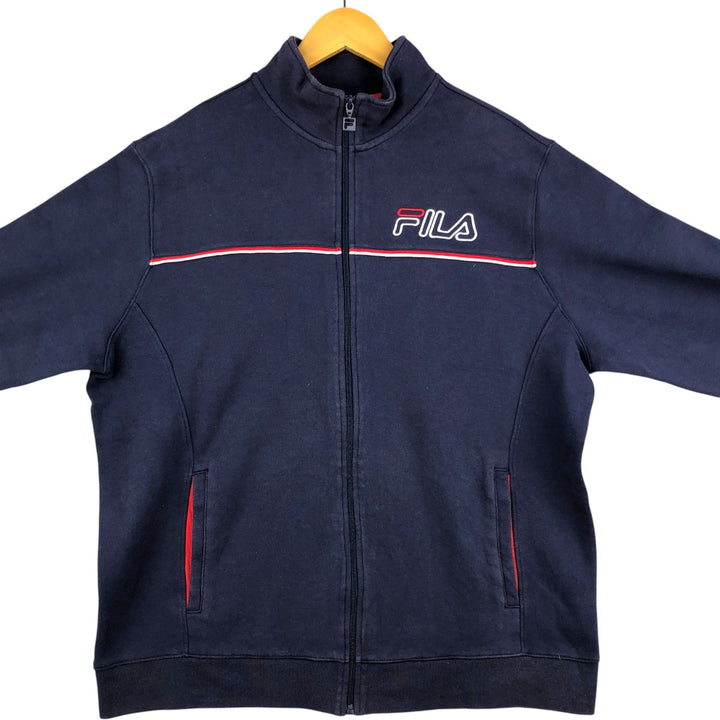 Fila full-zip sweatshirt, men's size XL cotton navy blue type Vintage Second Hand