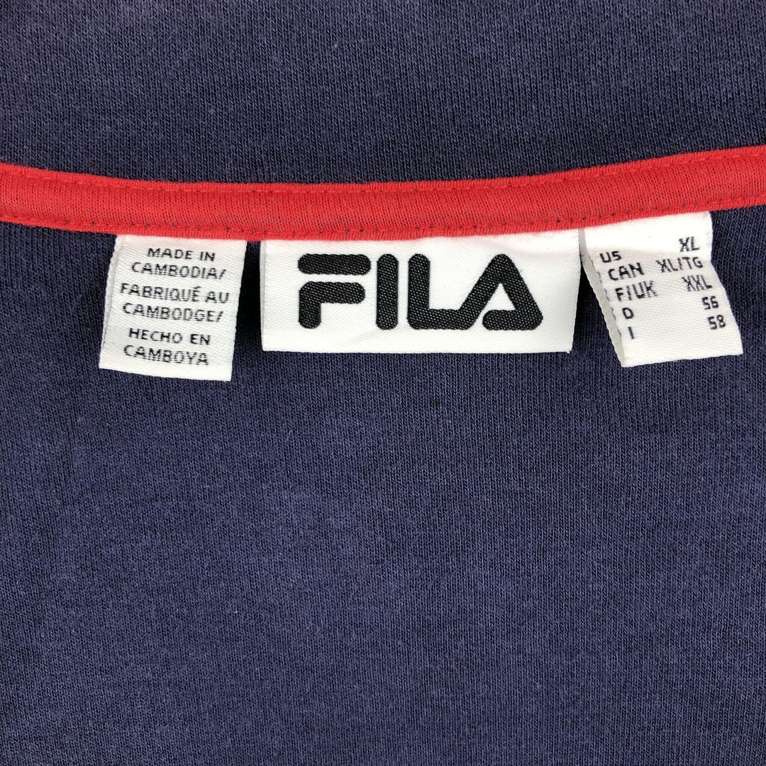 Fila full-zip sweatshirt, men's size XL cotton navy blue type Vintage Second Hand
