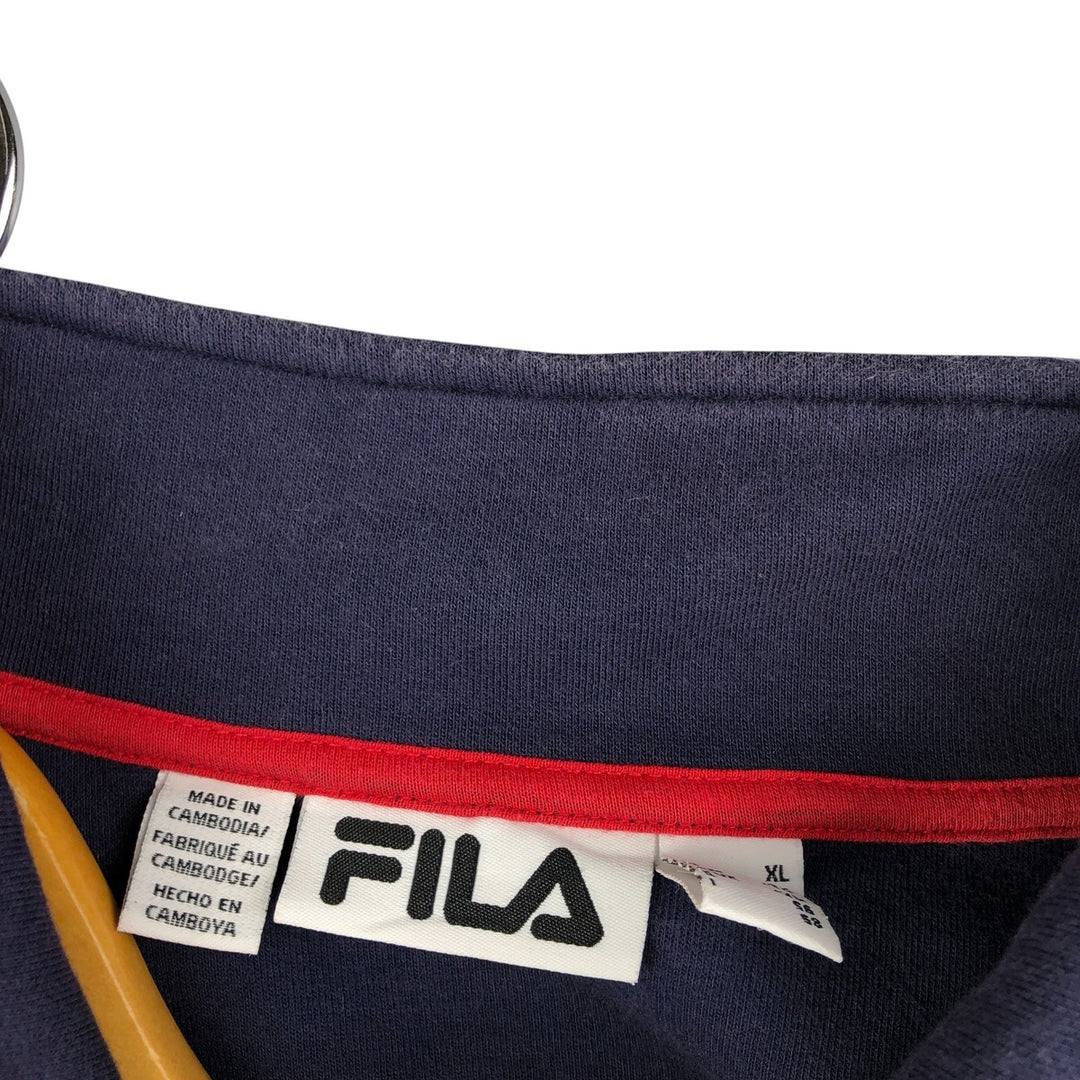 Fila full-zip sweatshirt, men's size XL cotton navy blue type Vintage Second Hand