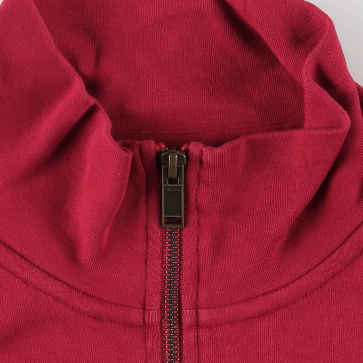 Lacoste French-designed half-zip sweatshirt, size 7, men's size L cotton red type Vintage Second Hand