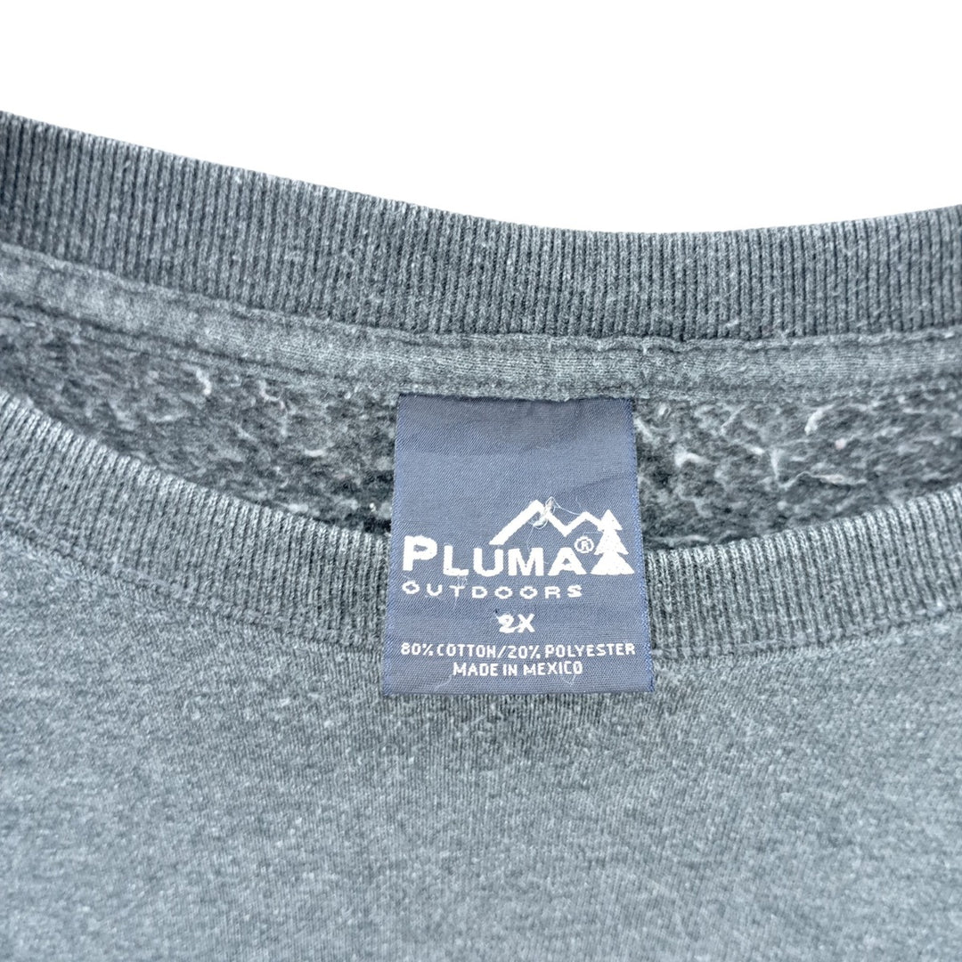 Vintage 90'S PLUMA plain blank sweatshirt, men's size XXL cotton gray type Vintage Second Hand