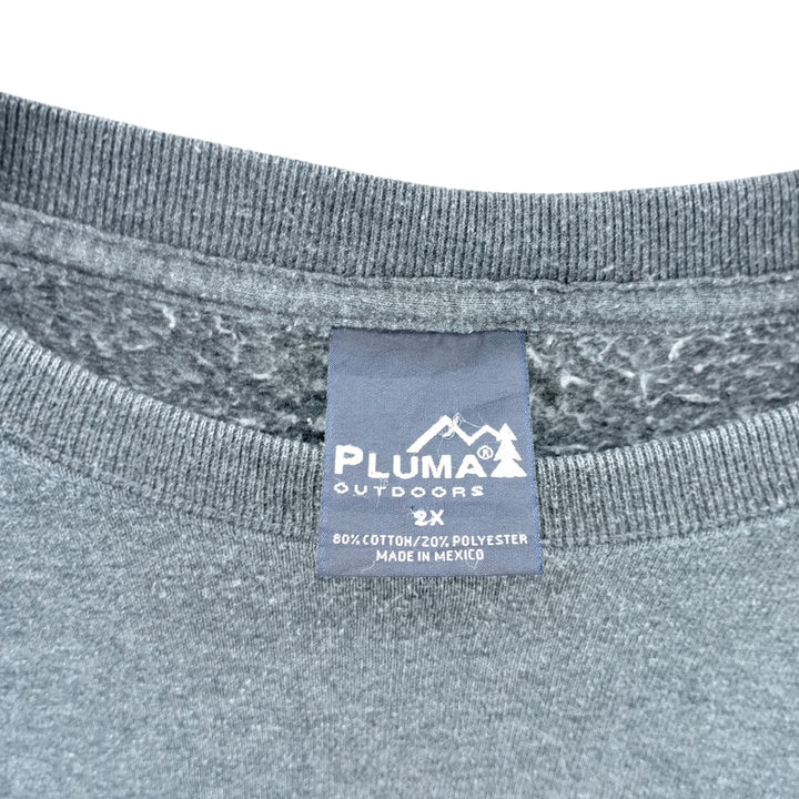 Vintage 90'S PLUMA plain blank sweatshirt, men's size XXL cotton gray type Vintage Second Hand