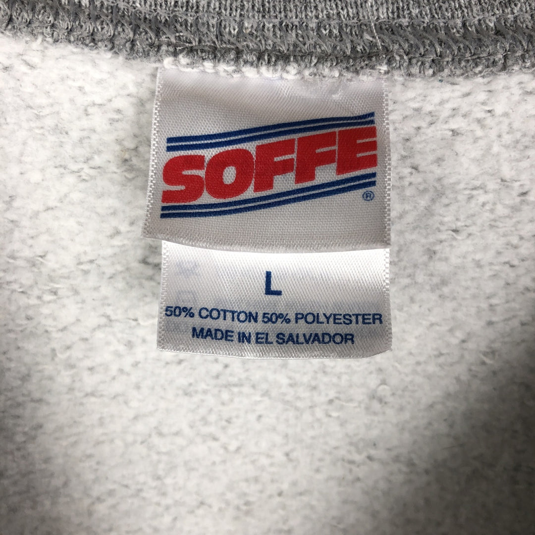 SOFFE SWEATS US NAVY Printed Sweatshirt, Men's Size L, Vintage cotton gray type Vintage Second Hand