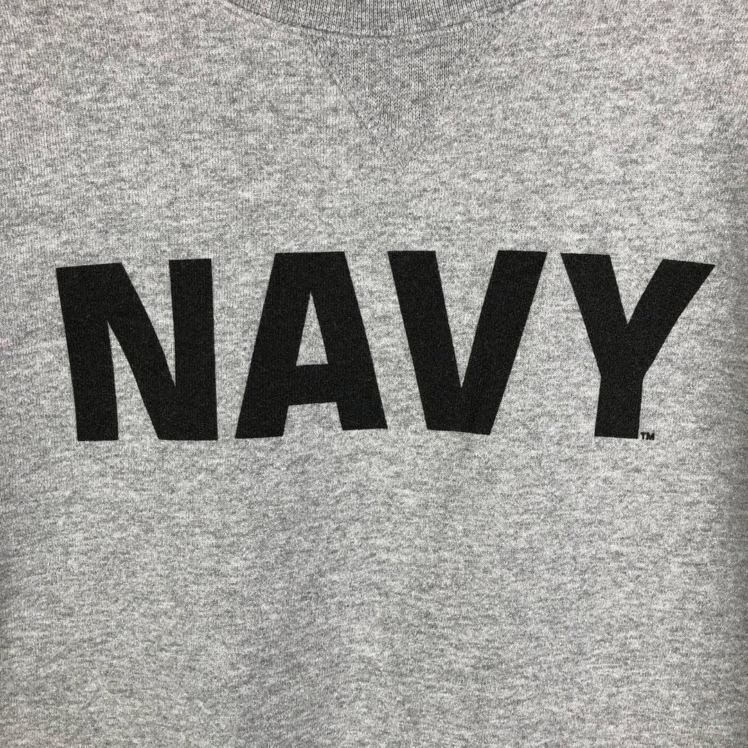 SOFFE SWEATS US NAVY Printed Sweatshirt, Men's Size L, Vintage cotton gray type Vintage Second Hand