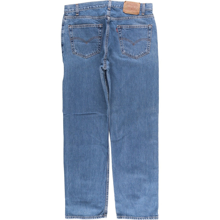 00'S Levi's 505 REGULAR FIT STRAIGHT LEG tapered denim pants made in USA, men's size w34 cotton blue type Vintage Second Hand