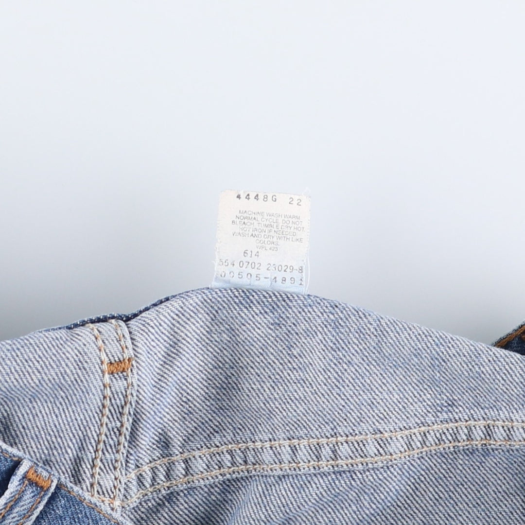 00'S Levi's 505 REGULAR FIT STRAIGHT LEG tapered denim pants made in USA, men's size w34 cotton blue type Vintage Second Hand