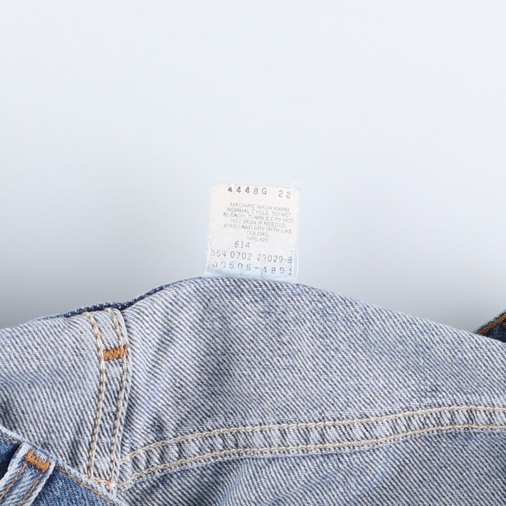 00'S Levi's 505 REGULAR FIT STRAIGHT LEG tapered denim pants made in USA, men's size w34 cotton blue type Vintage Second Hand