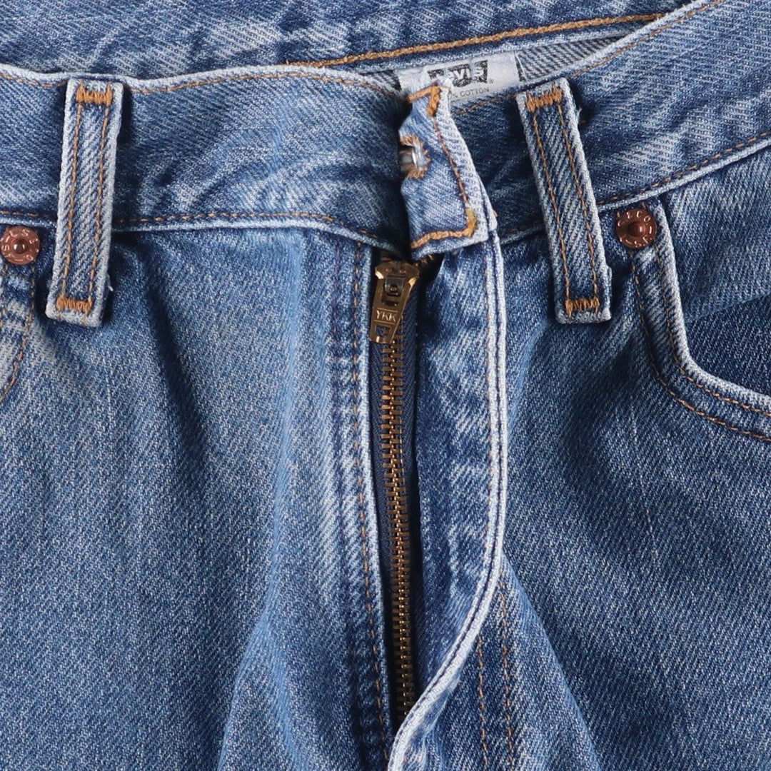 00'S Levi's 505 REGULAR FIT STRAIGHT LEG tapered denim pants made in USA, men's size w34 cotton blue type Vintage Second Hand