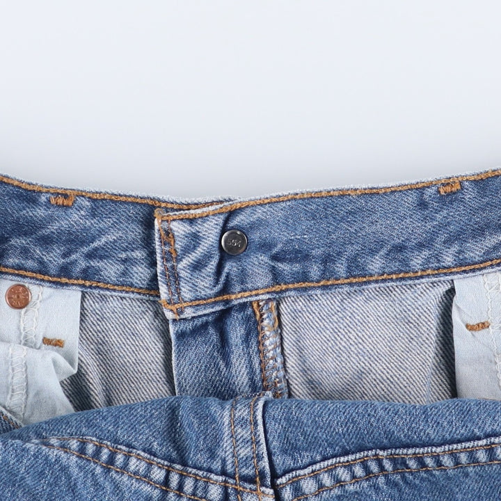 00'S Levi's 505 REGULAR FIT STRAIGHT LEG tapered denim pants made in USA, men's size w34 cotton blue type Vintage Second Hand