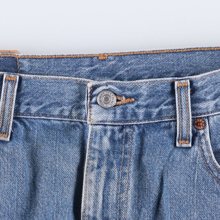 00'S Levi's 505 REGULAR FIT STRAIGHT LEG tapered denim pants made in USA, men's size w34 cotton blue type Vintage Second Hand