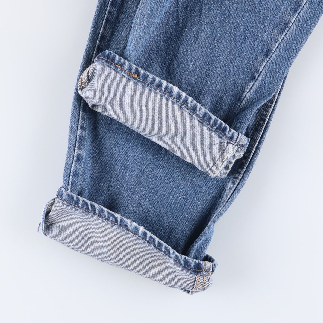 00'S Levi's 505 REGULAR FIT STRAIGHT LEG tapered denim pants made in USA, men's size w34 cotton blue type Vintage Second Hand