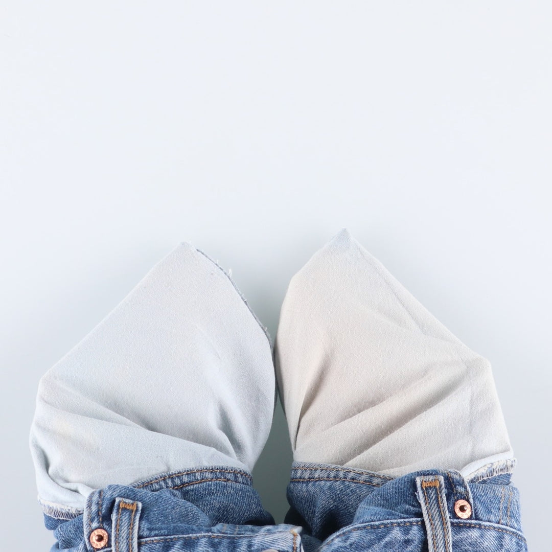 00'S Levi's 505 REGULAR FIT STRAIGHT LEG tapered denim pants made in USA, men's size w34 cotton blue type Vintage Second Hand