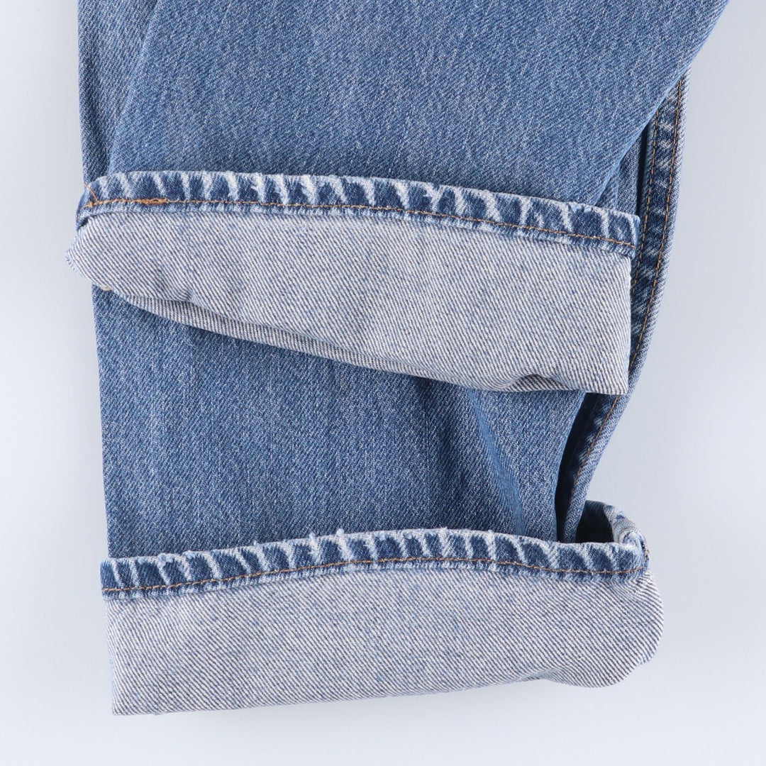 00'S Levi's 505 REGULAR FIT STRAIGHT LEG tapered denim pants made in USA, men's size w34 cotton blue type Vintage Second Hand